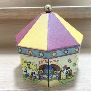 VTG Disney Mickey Mouse Mickey Jewelry Box 3 Circus Tent - Rare